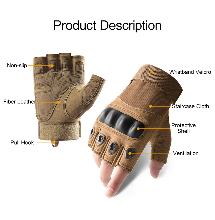 Custom tactical half finger gloves feature overview and product details