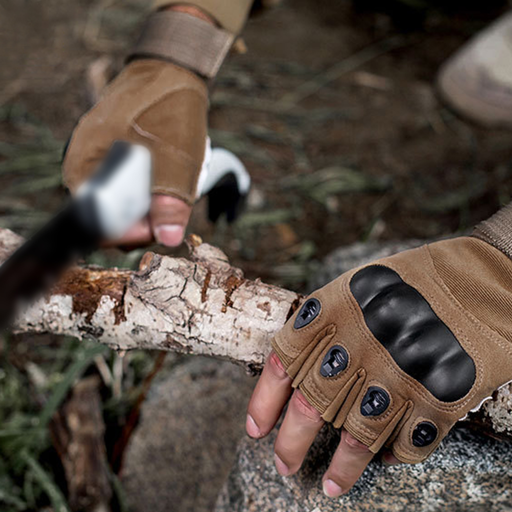Custom tactical half finger gloves adjustable wrist closure detail