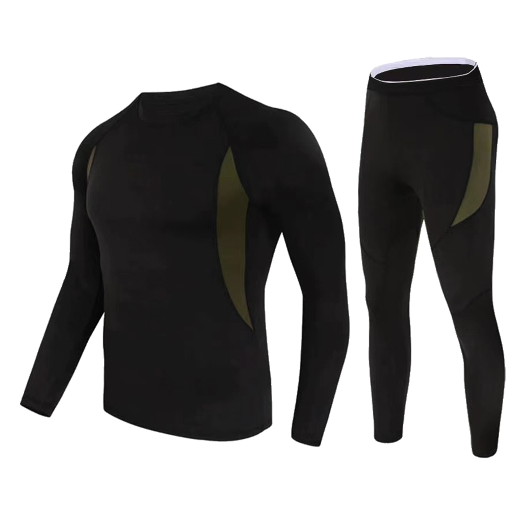 Custom tactical thermal underwear set black and olive product view