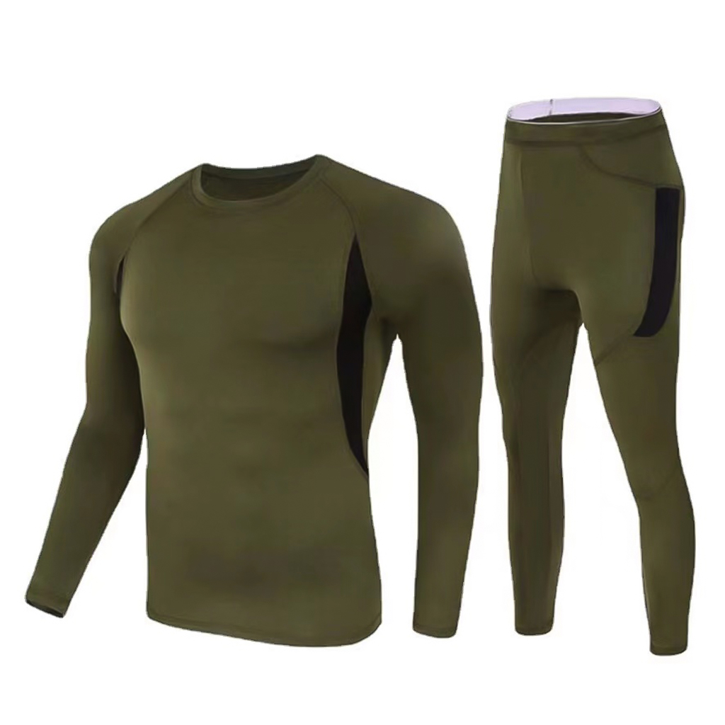 Tactical thermal base layer set dark grey and black product view