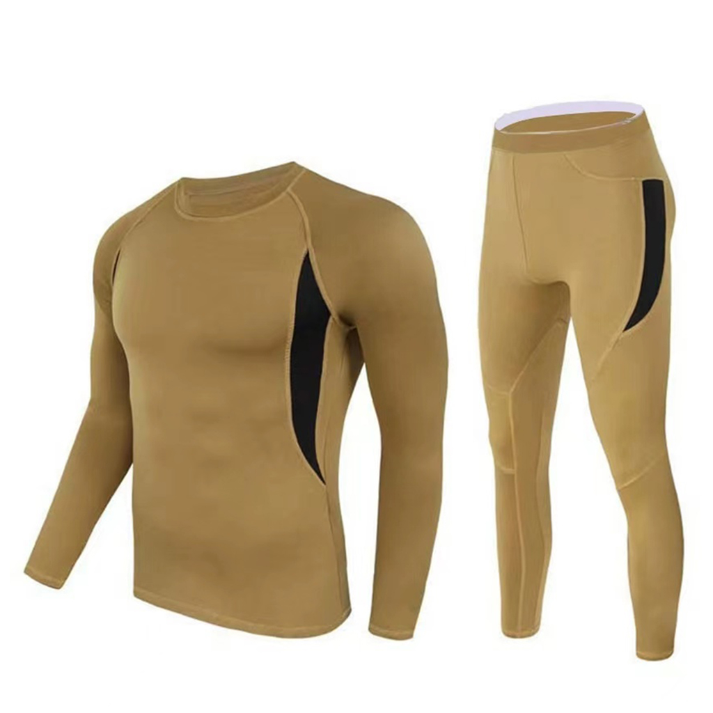 Custom tactical thermal underwear set coyote tan color option