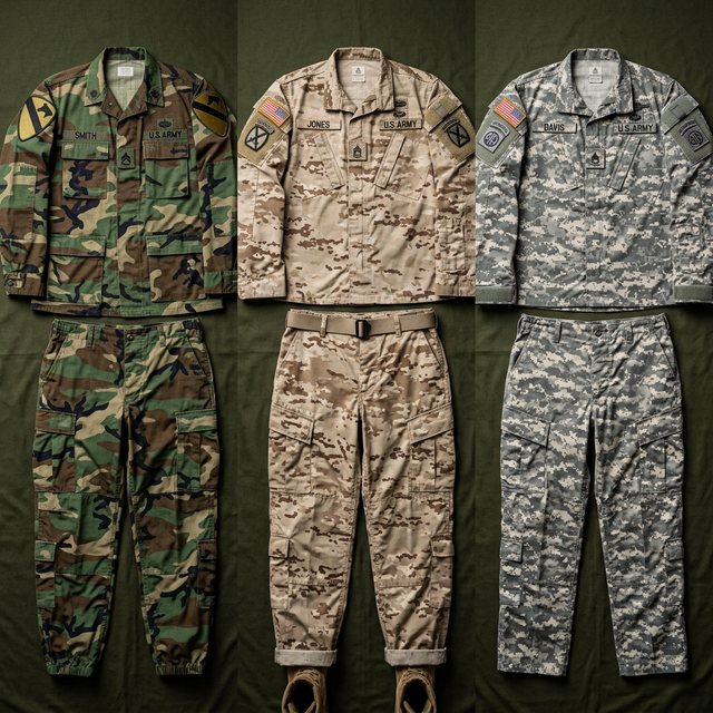Military uniform samples for B2B uniform procurement