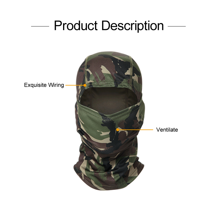 Custom tactical face mask product details and specifications