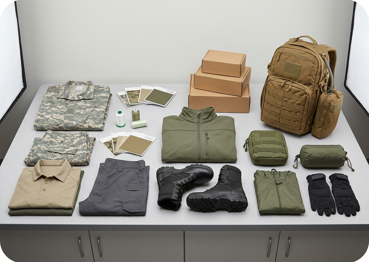 Tactical uniforms apparel and field gear supply range